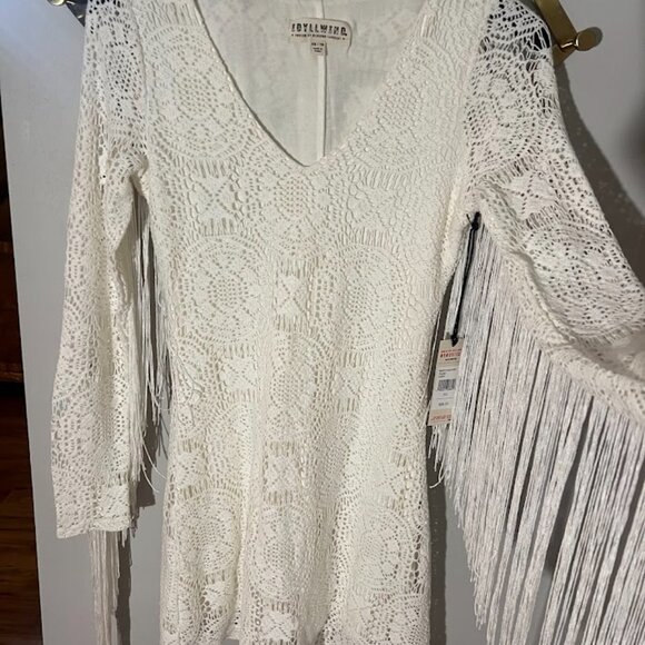 Lace & Fringe White Dress Perfect for Nashville Bachelorette - Picture 3 of 4